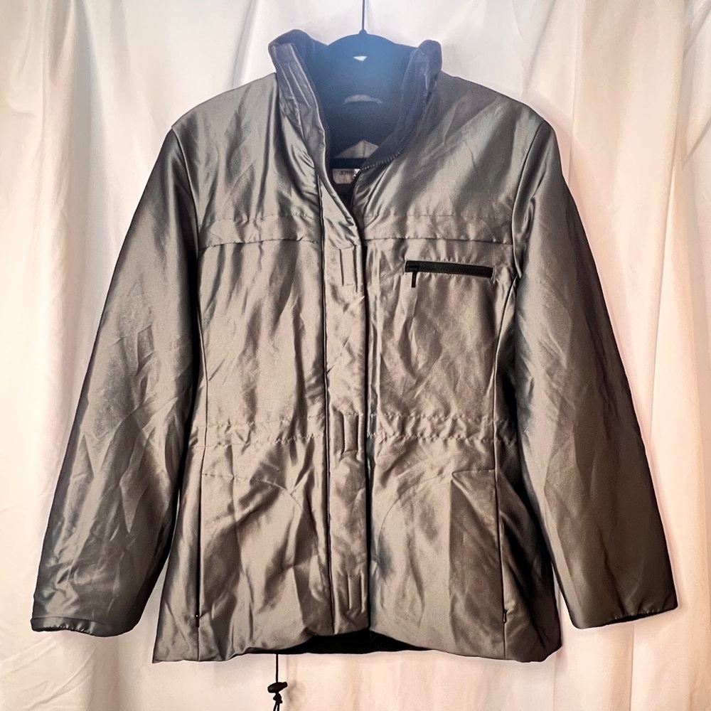 Jones New York Metallic Grey Coat - Size S - Picture 2 of 14